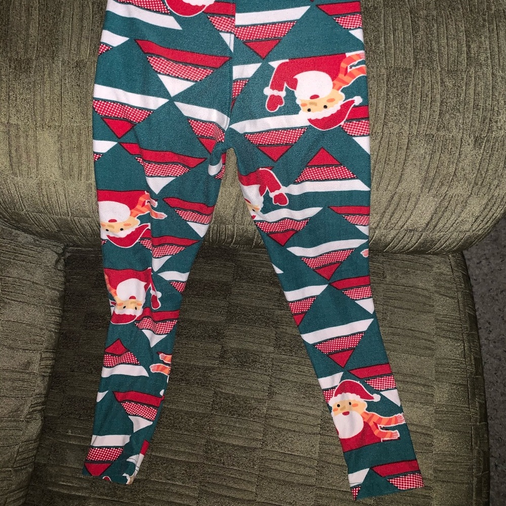 NWOT Girl’s LulaRoe Xmas Santa Leggings S/M